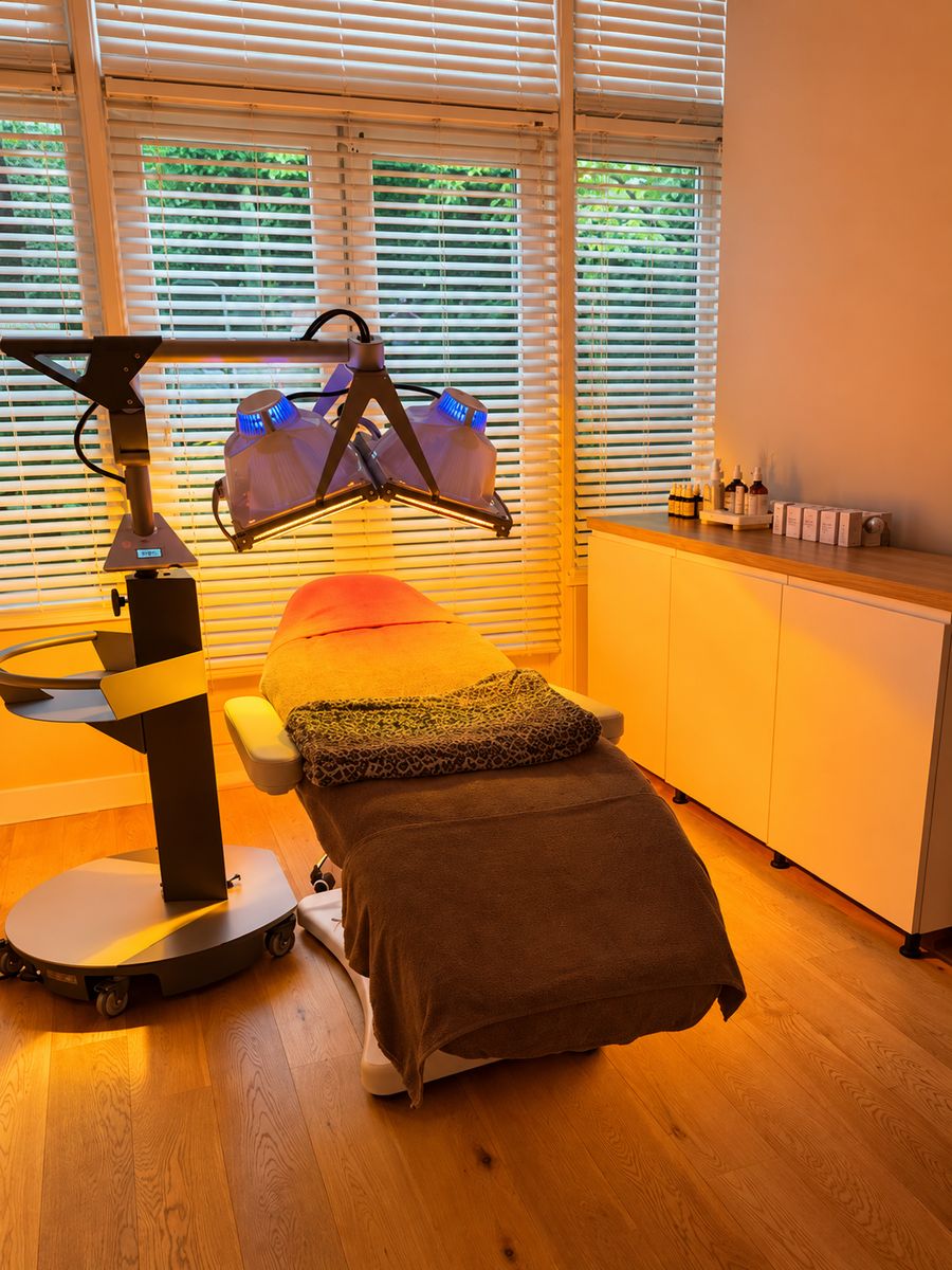 Behandelkamer met de lamp voor collageen lichttherapie bij Pretty Face